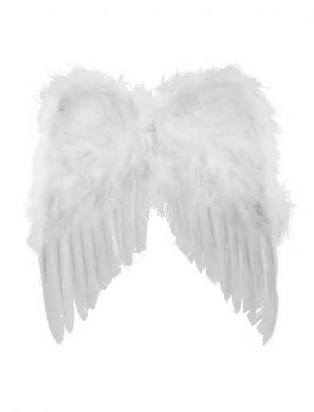 Ali angelo con piume bianche, 65x65 cm